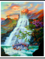 Картина за номерами "Водоспад" 40 * 50см, крас.-акрил, кисть-3шт. (3122)