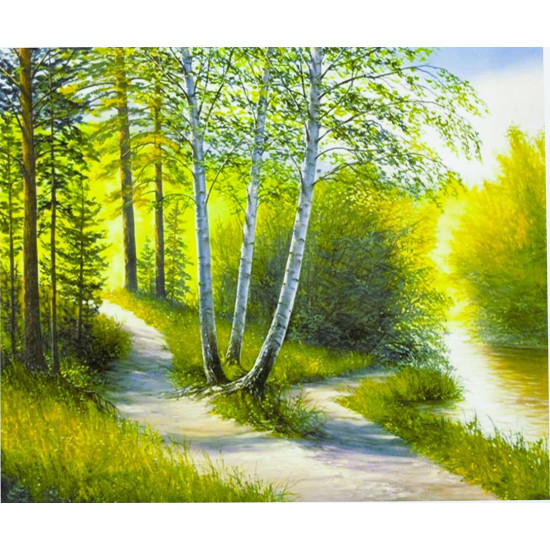 Картина за номерами "Ранок у лісі" 40 * 50см, крас.-акрил, кисть-3шт. (6019)