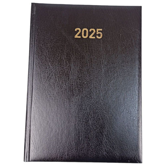 Щоденник датований "2025" у твердій палітурці А5, 168 аркушів (24В-004 black)