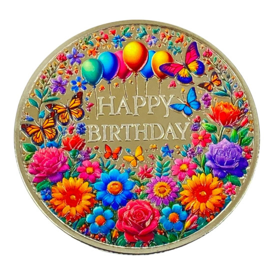 Монета-сувенір Happy birthday, 4см в капсулі (Cs - 1004)