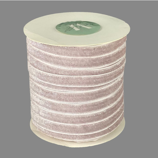 Оксамитова стрічка   блискуча 1,0 см х 50 ярдів Рожевий Marill (D16710- dirty pink)