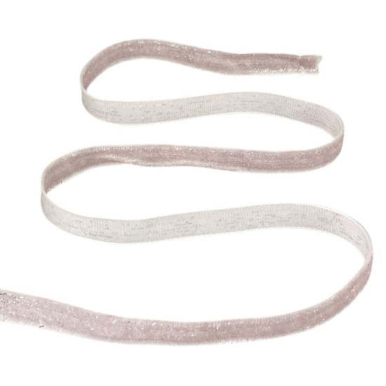 Оксамитова стрічка   блискуча 1,0 см х 50 ярдів Рожевий Marill (D16710- dirty pink)