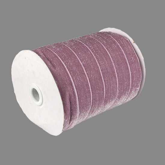 Оксамитова стрічка  блискуча 2,5  см х 50 ярдів Рожевий Marill (D16725- dark powder)