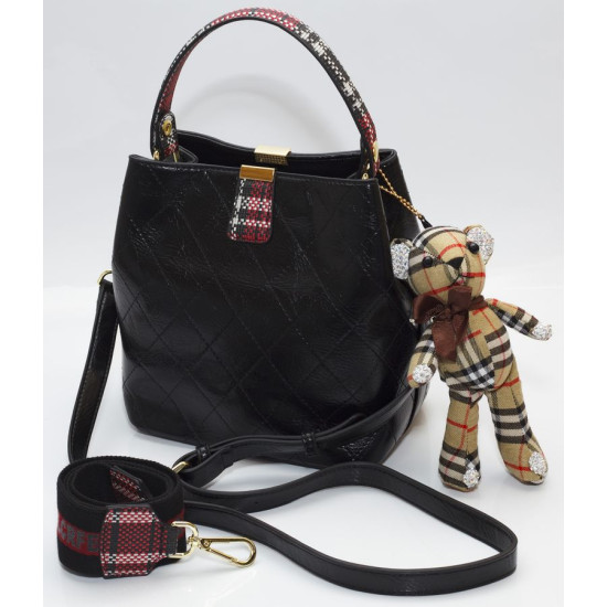 Сумка жіноча чорна 21,5х22см  екошкіра (8935  black)