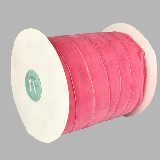 Бархатная лента  2,5 см х 50 ярдов Розовый Marill (D00825- 07)