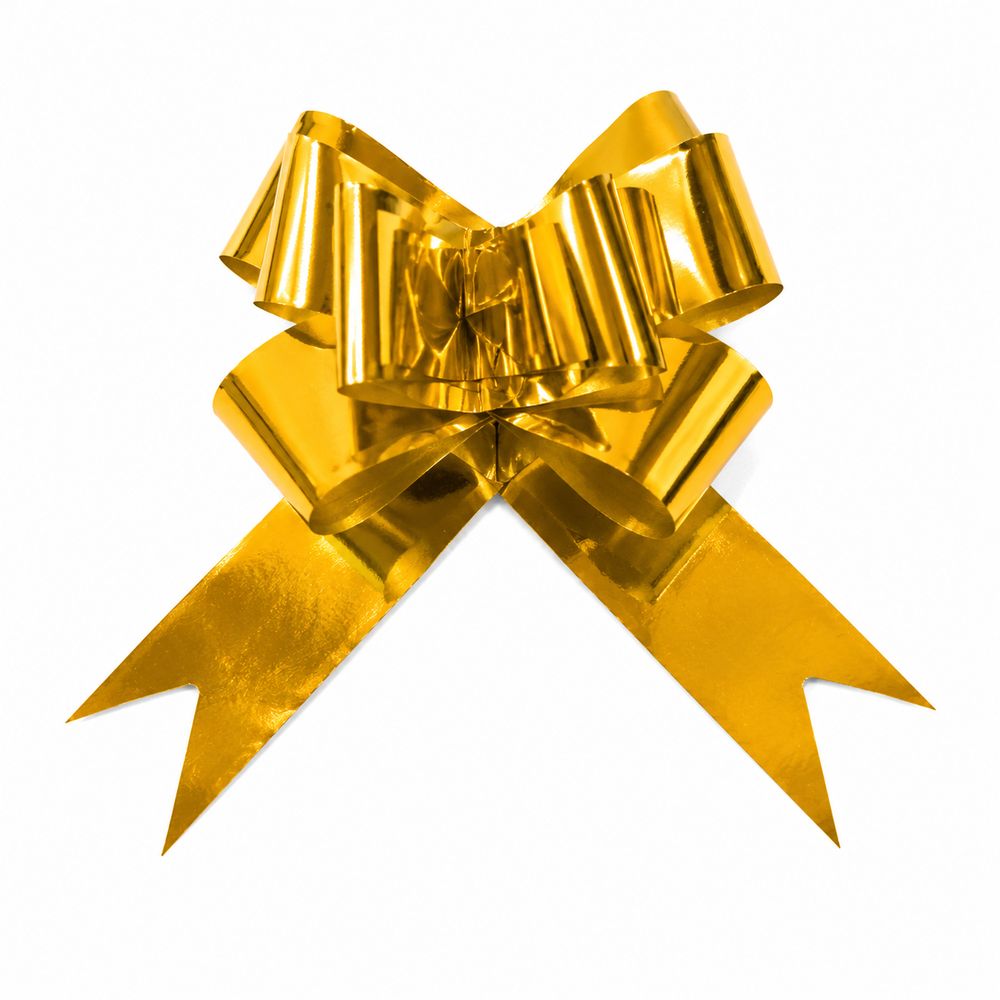 Набір фольгованих подарункових бантів на затяжці 4,5×70 см, 10 шт (10345)