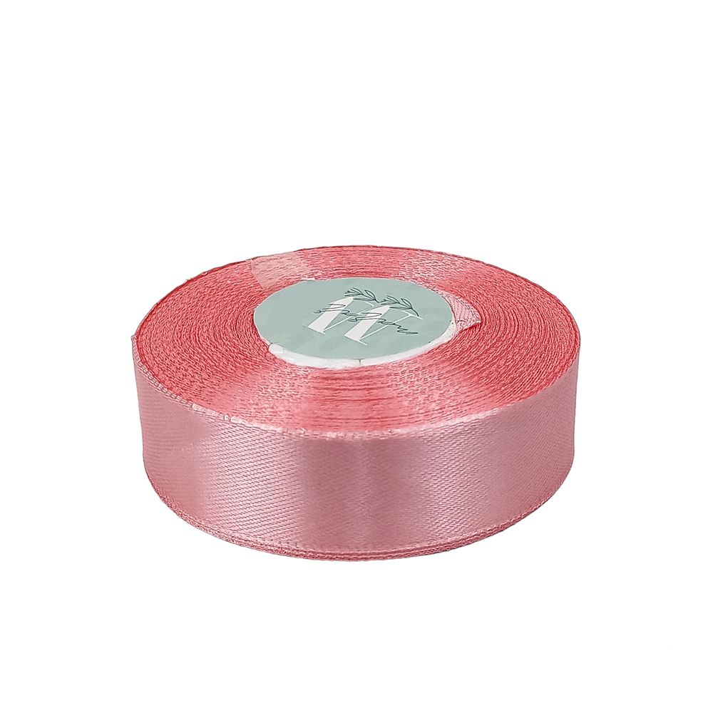 Атласна стрічка 2,5см x 33м Рожевий Marill (LA2533-75)