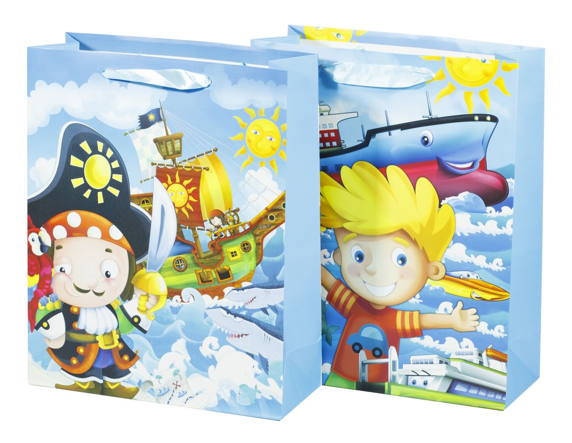 Пакет подарочный 210гр, 26 x 32 x 10см Голубой Unison (DV-BK-5166M)