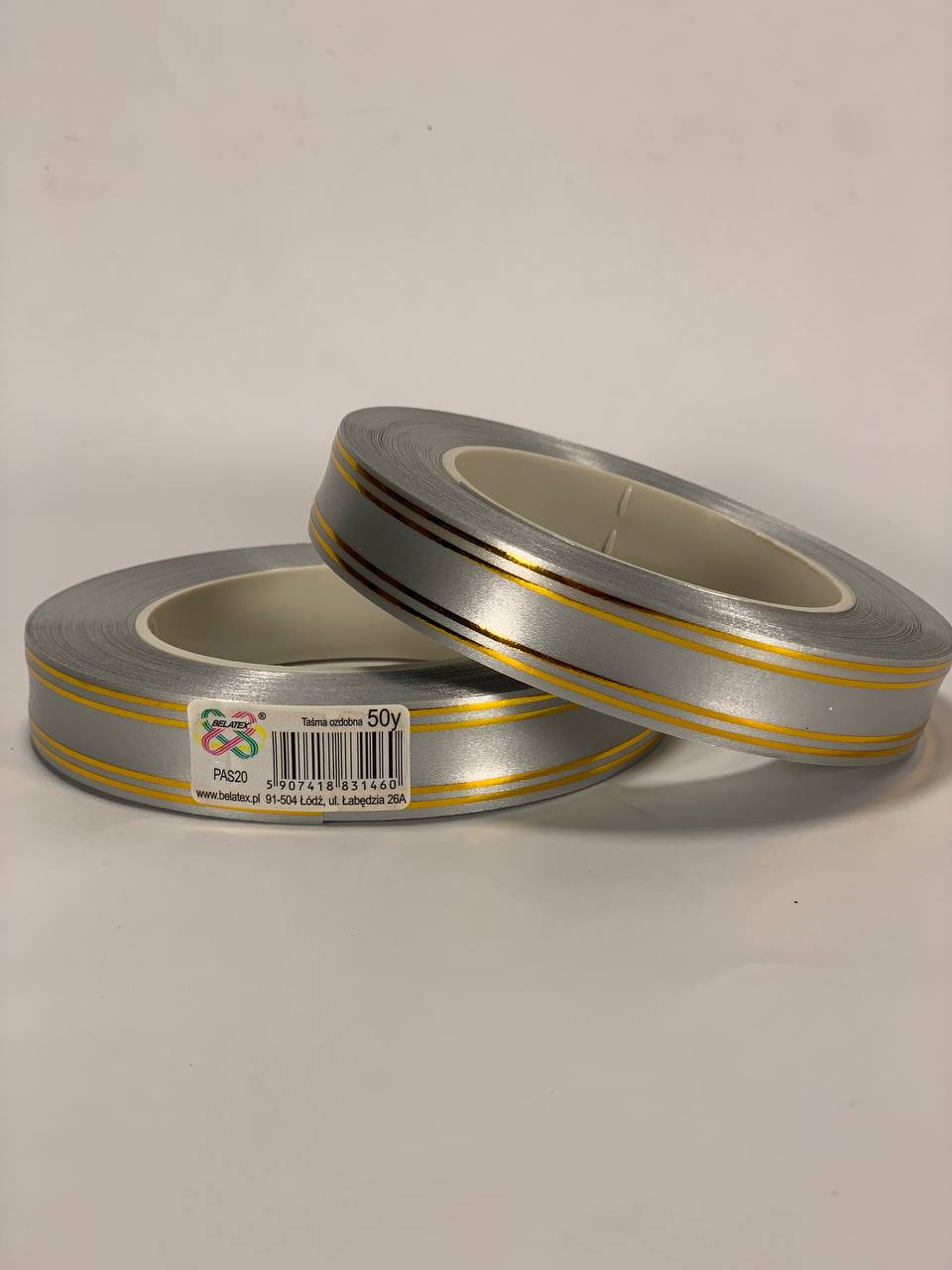 Лента пластиковая 2см х 45м Серебряный Unison (PAS20 -2 silver)