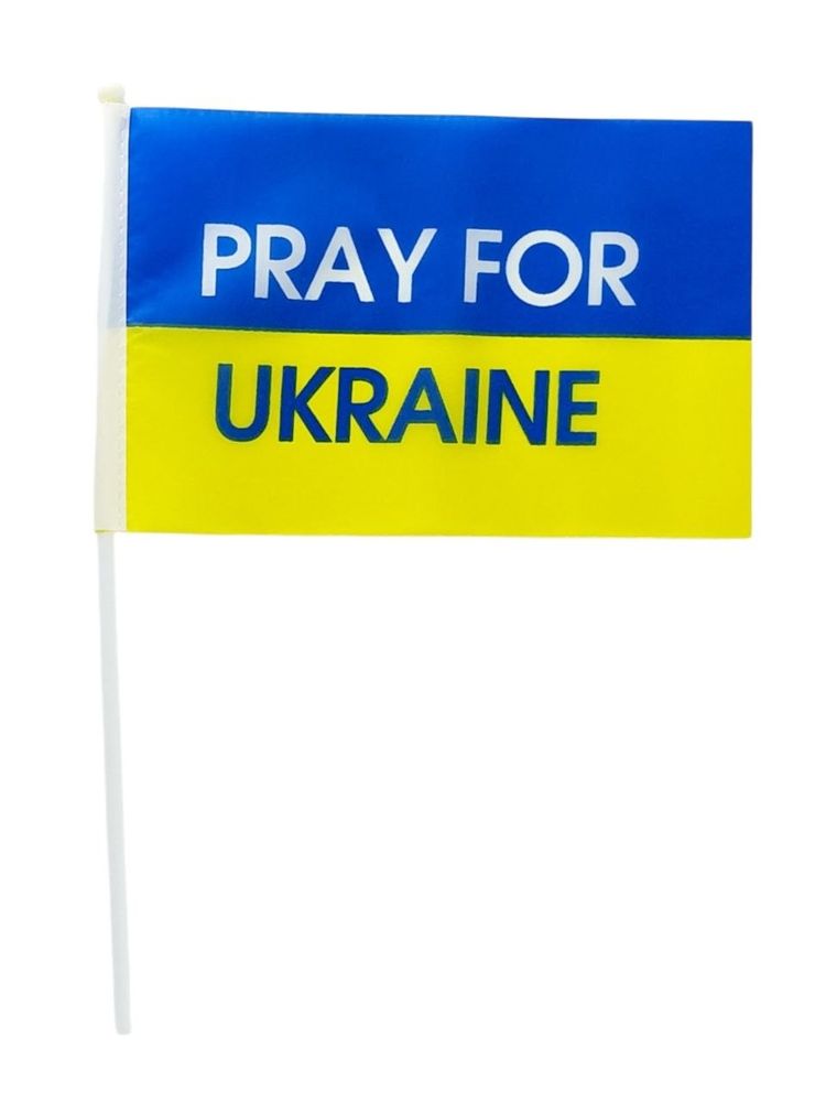 Прапорець 14 х 21см "PRAY FOR UKRAINE" Жовто-блакитний Unison (780023)