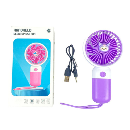 Вентилятор ручний 15см, 1 режим,  USB Фіолетовий Unison (2029A-L violet)