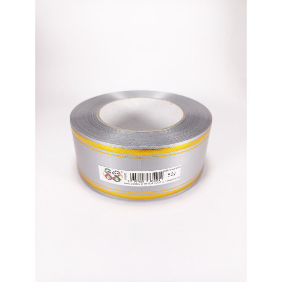 Лента пластиковая 5см х 45м Серебряный Unison (PAS50 -2 silver + gold)