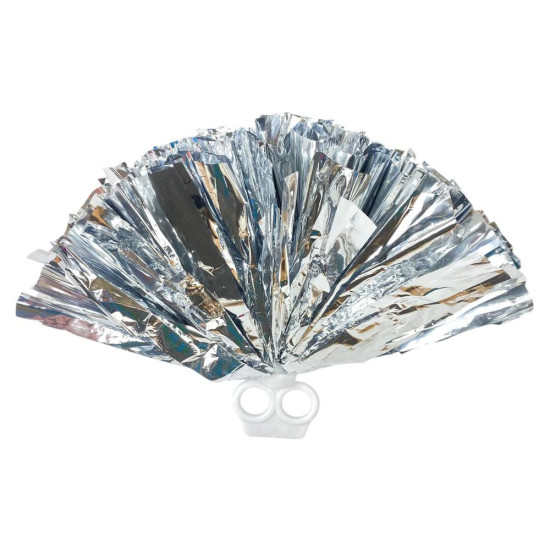 Помпони для танців та чирлідингу на кільцях, срібні (0815-200   silver)