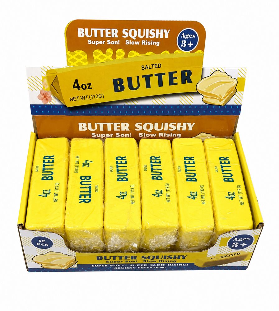 Антистрес сквіш масло Butter жовтий із запахом 13 х 4 х 4см Без бренду (PL-YW)