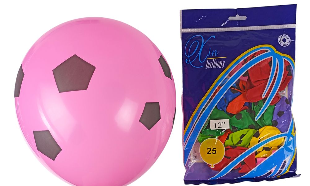 Шарики Balloons 12' (30 см) "Футбол", 25 шт/уп Разноцветный Без бренда (1225-102)