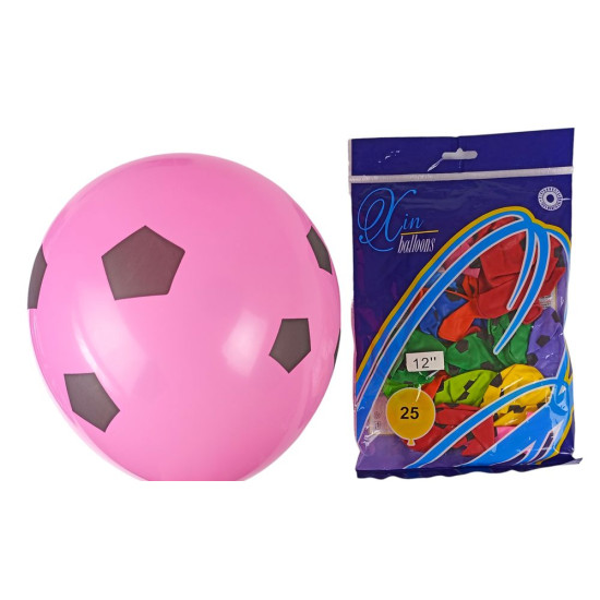 Шарики Balloons 12' (30 см) "Футбол", 25 шт/уп Разноцветный Без бренда (1225-102)