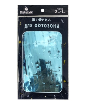 Фотозона  2м х 1м, "Глянцевая фольга"  голубая Голубой Pelican (872105)