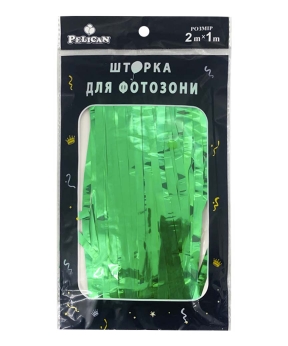 Фотозона  2м х 1м, "Глянцевая фольга"  зеленая Зеленый Pelican (872111)