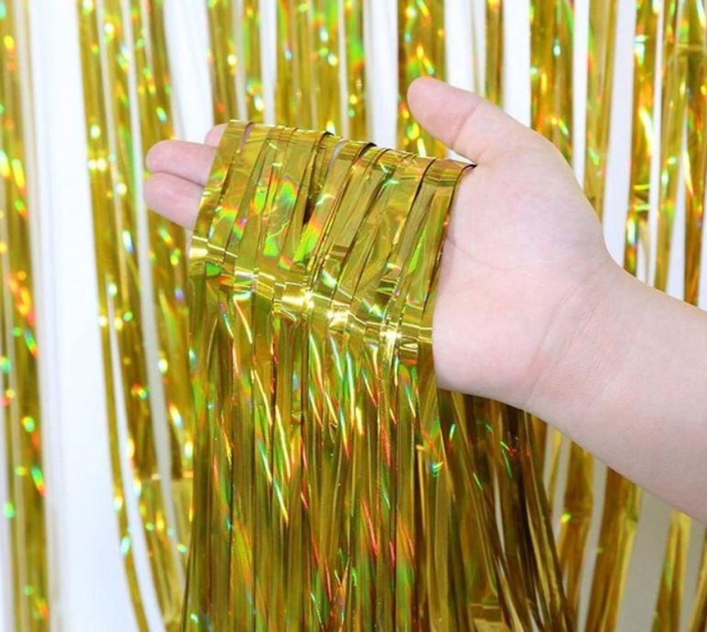 Фотозона лазерная 160 мкм, 2м х 1м, Золото Золотой Без бренда (10141 Gold)