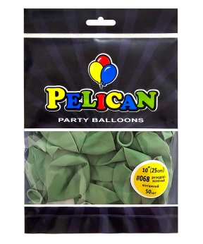 Шарики Pelican латексные 10" (25cm) винтажный резедовый зеленый, 50шт Зеленый Pelican (810068)