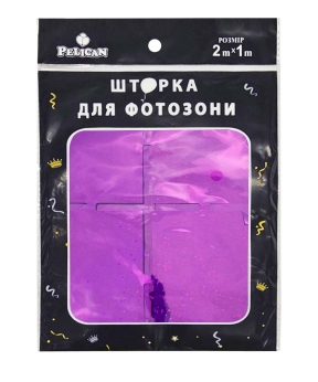 Фотозона  2м х 1м, "Квадрат голограмма" фиолетовая Фиолетовый Pelican (872237)