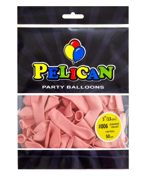 Кульки Pelican латексні 5"(13cm) пастель рожевий ніжний, Pelican 50шт Рожевий Pelican (805006)