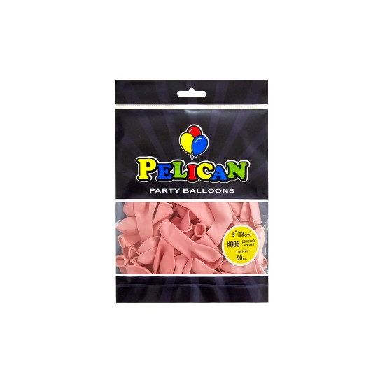 Кульки Pelican латексні 5"(13cm) пастель рожевий ніжний, Pelican 50шт Рожевий Pelican (805006)