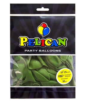 Шарики Pelican латексные 10" (25cm) винтажный оливково зеленый, 50шт Зеленый Pelican (810067)