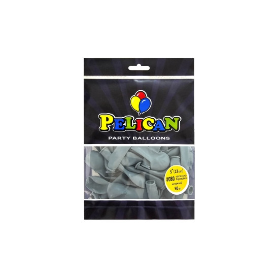 Шарики Pelican латексные 5"(13cm) винтажный пастельно бирюзовый, 50шт Серый Pelican (805080)