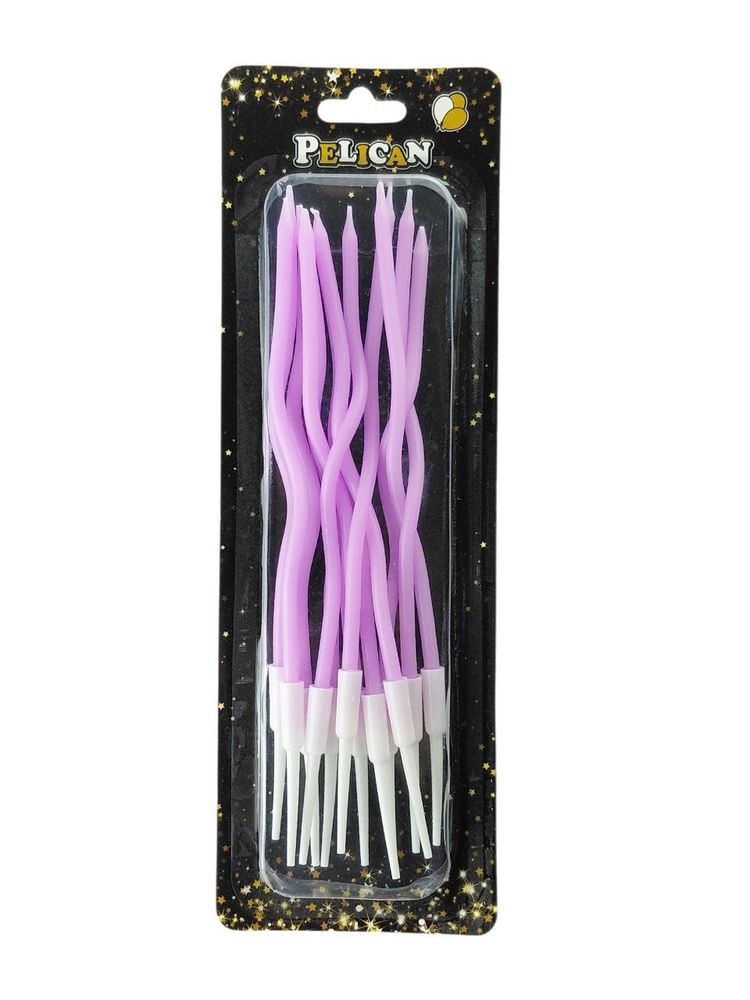 Свечи "Волна 12 штук" винтажный фиолетовый TM Pelican (861152)