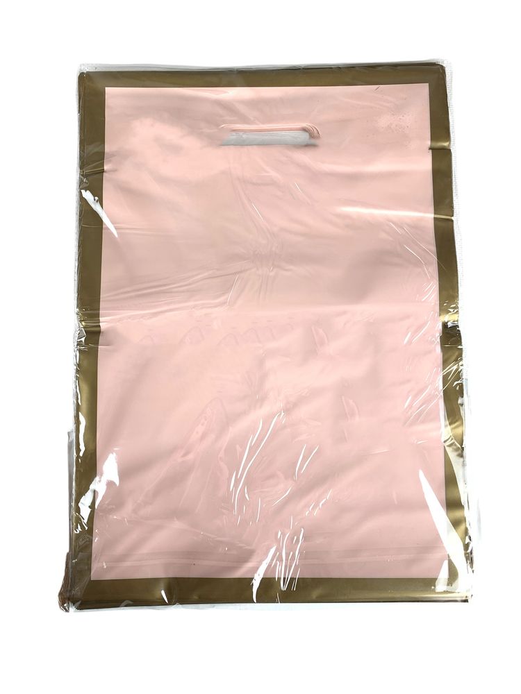 Пакет полиэтиленовый с прорезной ручкой, 39 х 27см 50шт/уп (10803 pink-gold)