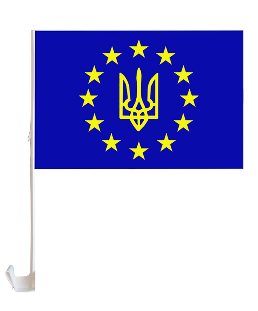 Флаг на боковое стекло авто 30 х 45см Желто-синий Unison (781032)