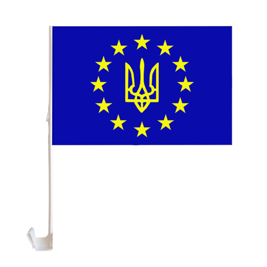 Флаг на боковое стекло авто 30 х 45см Желто-синий Unison (781032)