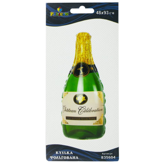 Шарик фольгированный Pelican, бутылка шампанского, 93см Разноцветный Pelican (835604)