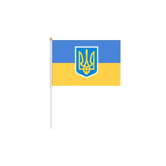Флаг со штоком полиэстер 30 х 45см Желто-синий Unison (780058)