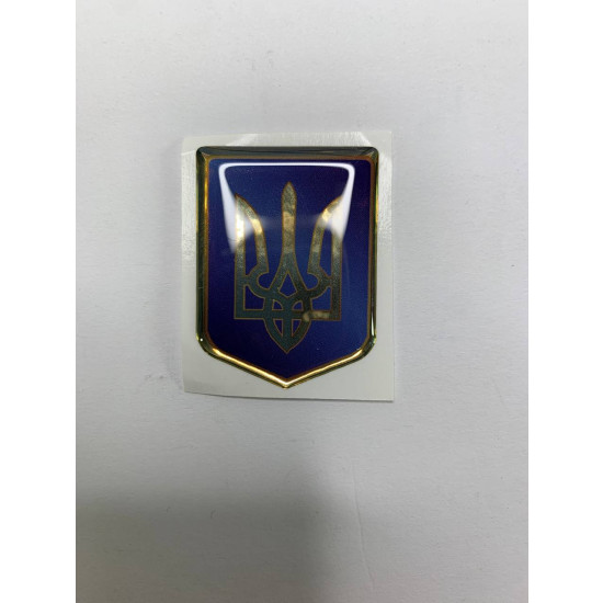 Наклейка объемная 3D "Герб Украины", 30х40мм Желто-синий Unison (SSU-1018)