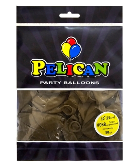 Шарики Pelican латексные 10" (25cm) винтажный бледно коричневый, Pelican 50шт Коричневый Pelican (810058)