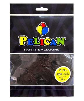 Шарики Pelican латексные 10" (25cm) винтажный винно красный, Pelican 50шт Красный Pelican (810059)