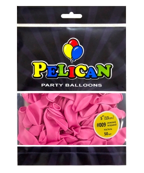 Кульки Pelican латексні 5"(13cm) пастель рожевий яскравий, Pelican 50шт Рожевий Pelican (805009)