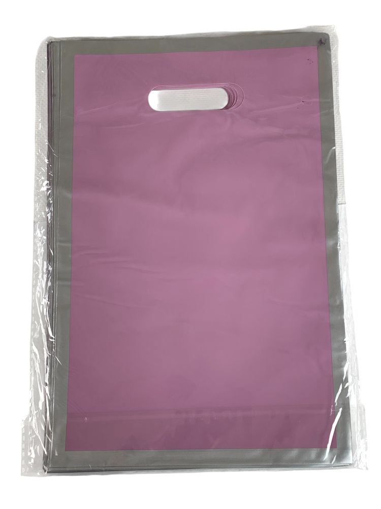Пакет полиэтиленовый с прорезной ручкой, 39 х 27см 50шт/уп (10803 lilac- silver)