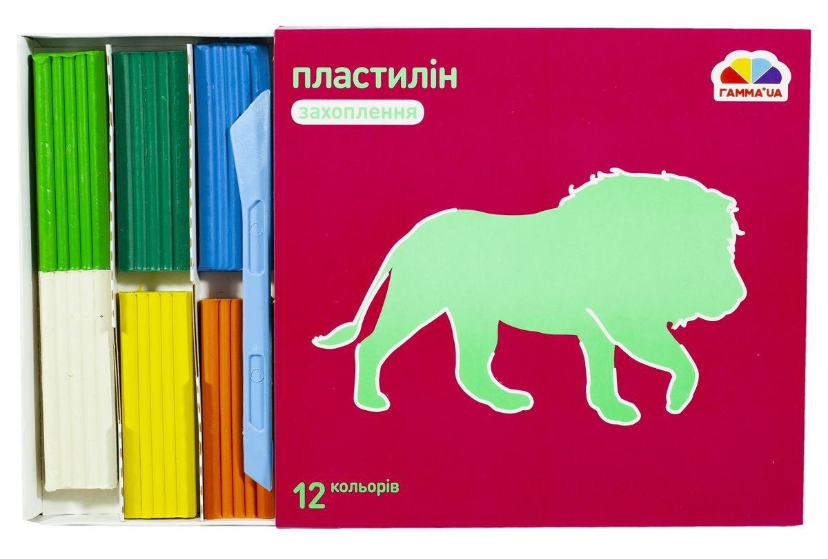 Пластилін Гамма 12 кольорів, 240гр.  "Захоплення" Гамма Україна (200304)