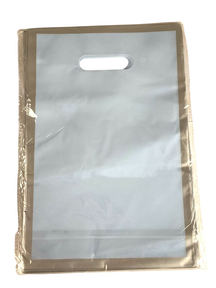 Пакет полиэтиленовый с прорезной ручкой, 30 х 20см 50шт/уп (10804 light gray-silver)