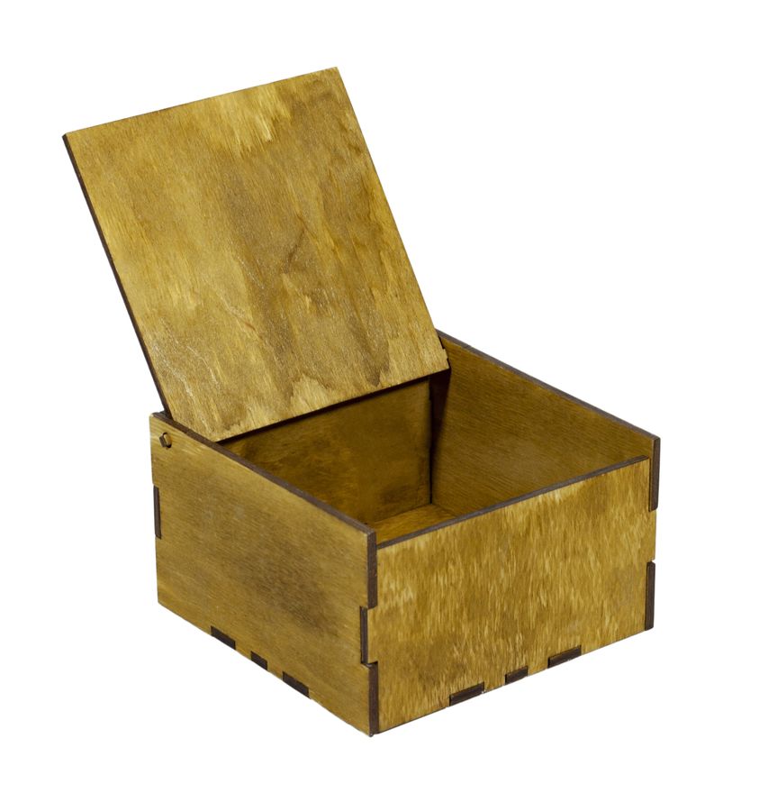 Коробка дерев'яна 12,5х12,5х7,3см колiр "каштан" (BWR-A1)