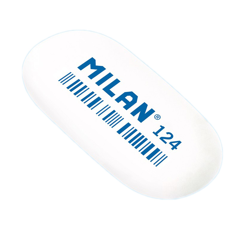 Гумка овальна  "TM MILAN" 4,9x2,3x0,9см,mix (124CMM)