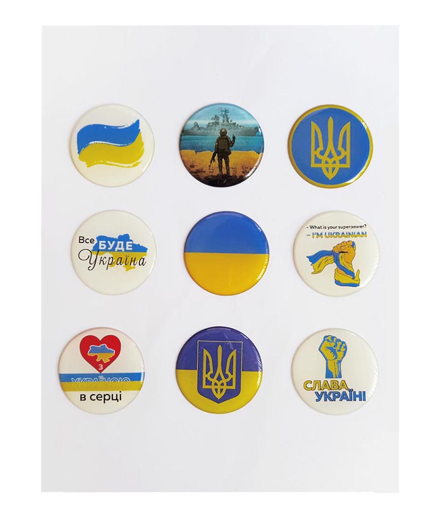 Наклейка об'ємна 3D "СЛАВА УКРАЇНІ!" діаметр 30мм, 1шт (783351)