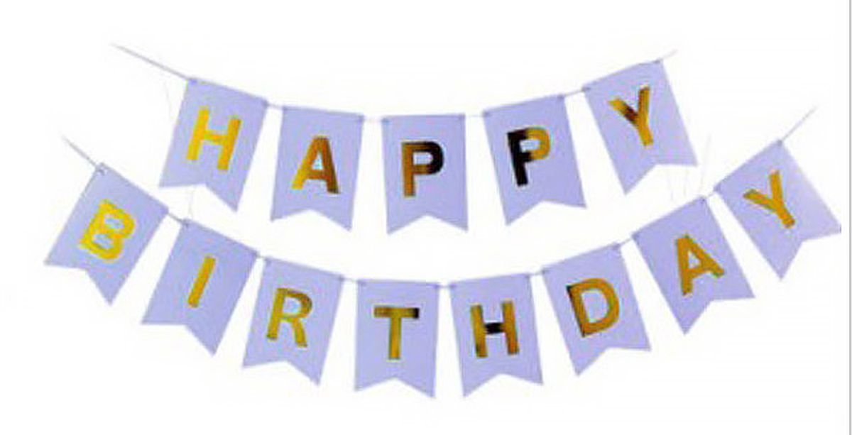 Гірлянда-прапорці "Happy birthday"  16см, фіолетовий Unison (871056)