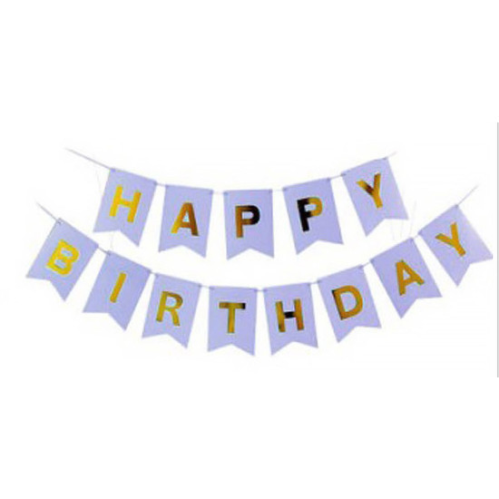 Гірлянда-прапорці "Happy birthday"  16см, фіолетовий Unison (871056)