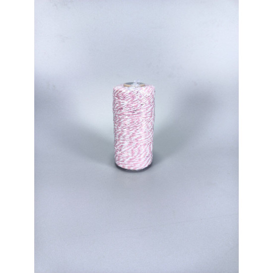 Мотузка декоративна 2мм х 100м 80г рожево-біла Рожевий Unison (D02901 -pink white)