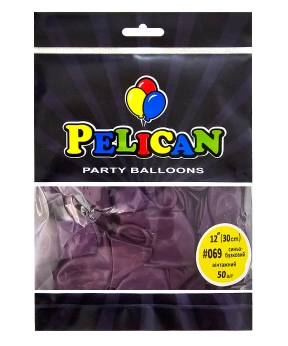 Кульки Pelican латексні 12"(30cm) вінтажний синьо  бузковий, Pelican 50шт Фіолетовий Pelican (812069)