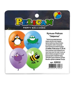 Кульки Pelican 12"(30сm) "Звірятка"  10шт Різнокольоровий Pelican (828532)